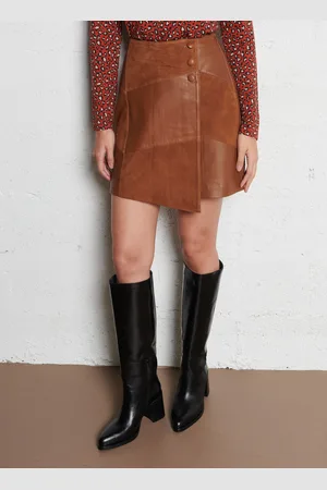La Petite Etoile Jupe portefeuille en cuir