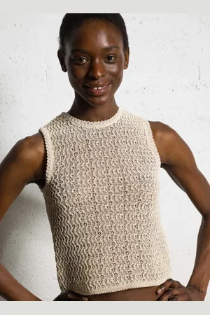 Bash Top sans manches en maille ajourée