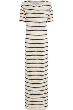 Tommy Hilfiger Robe maille rayée en coton bio mélangé