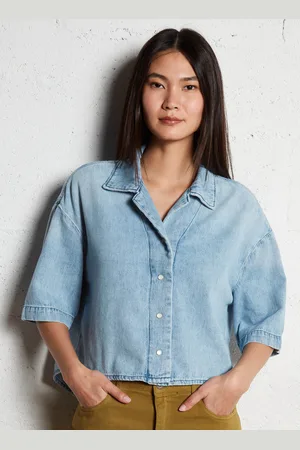 Bellerose Top col classique en coton et en lin mélangés