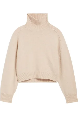 Vanessa Bruno Pull cropped col roulé en laine et yak