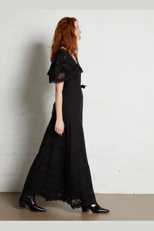 Antik Batik Robe longue Col V en coton