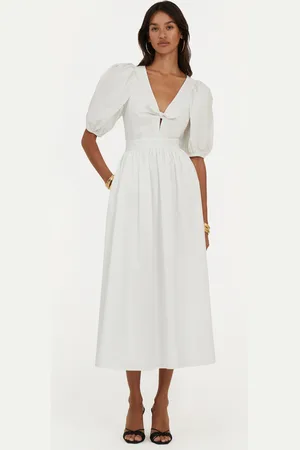 ROTATE Robe longue en coton mélangé