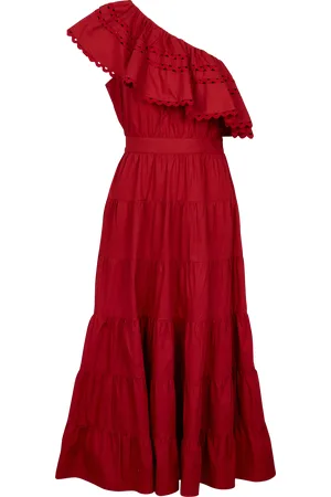 Antik Batik Robe longue col bardo asymétrique en coton