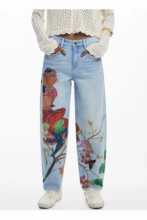Desigual Jean droit en coton mélangé