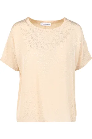 Attic and Barn Tee-shirt ample à col rond en jacquard