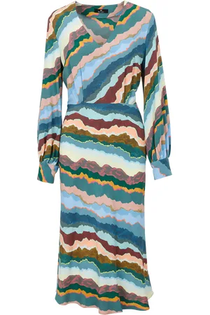 Paul Smith Robe midi droite Col V imprimé