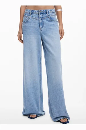 Desigual Jean large en coton mélangé