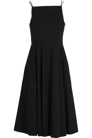 THEORY Robe midi col carré en coton mélangé