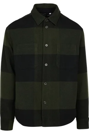 Les Deux Veste chemise col classique rayée en coton mélangé