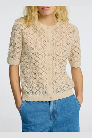 SELECTED Gilet droit en coton bio mélangé