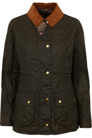 Barbour Veste droite col italien en coton huilé