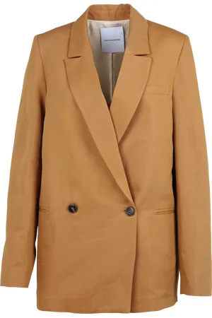 Pomandere Veste droite col tailleur en coton et lin