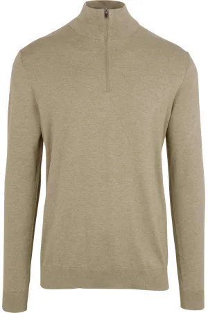 SELECTED Pull col montant zippé en coton