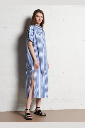Bellerose Robe chemise rayée en coton