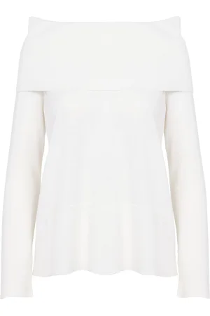 Max Mara Pull droit épaules dénudées en laine