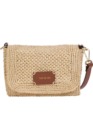 Nat & Nin Sac bandoulière en raphia mélangé