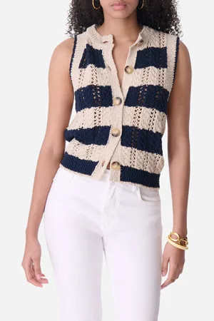 Vanessa Bruno Gilet droit col rond en coton mélangé