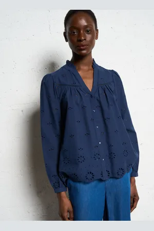 Sud Express Blouse col tunisien en coton