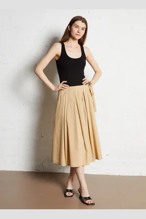 MAXMARA WEEKEND Jupe midi plissée en coton