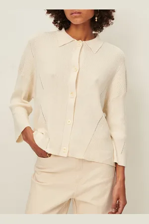 Sessun Cardigan droit col classique en coton