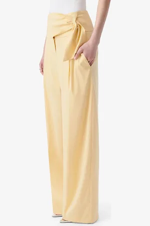 IRO Pantalon taille haute à ceinture plissée