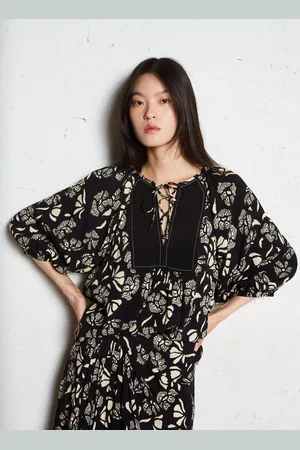 Bash Blouse col tunisien imprimé