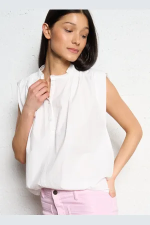 The Korner Top sans manches boutonné en coton
