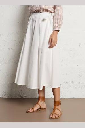 MAXMARA WEEKEND Jupe midi plissée en coton