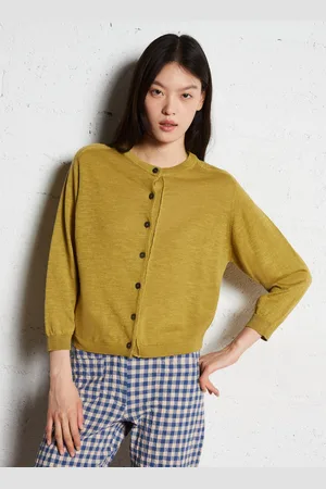 Bellerose Gilet droit col rond en lin mélangé