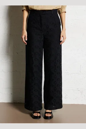 Bellepiece Pantalon large en coton brodé