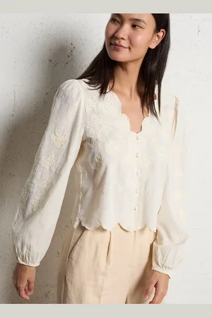 Fabienne Chapot Blouse Col V brodé en coton