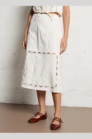 Stella Nova Jupe midi en coton brodé