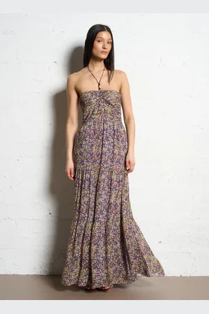 Bash Robe longue froncée à motifs