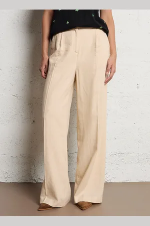Fabienne Chapot Pantalon large à pinces en lin mélangé