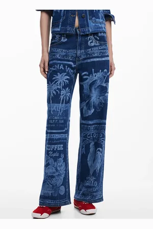 Desigual Jean large avec imprimé palmiers
