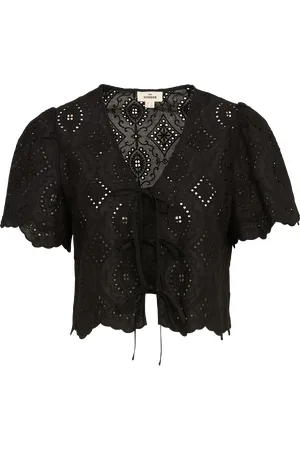 The Korner Top droit en coton brodé