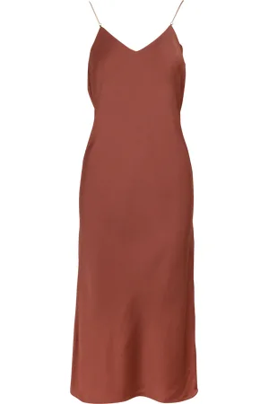 Bash Robe midi Col V satinée
