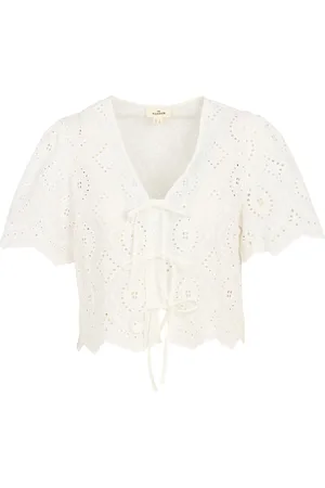 The Korner Top droit en coton brodé