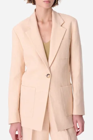 Vanessa Bruno Veste droite col tailleur en coton et lin mélangé