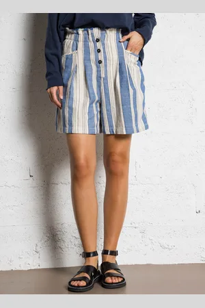 Bellerose Short droit en coton mélangé rayé