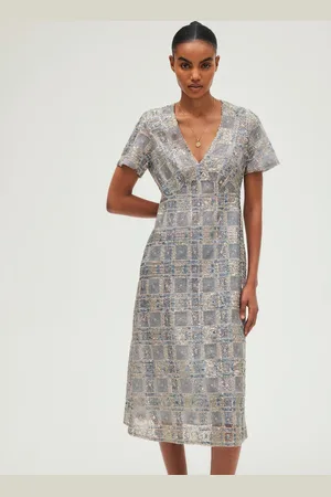 Pablo Robe longue Col V à sequins