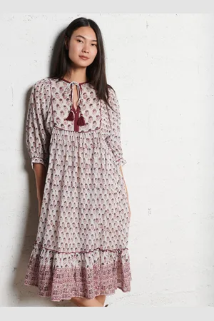 M.A.B.E Robe longue en coton imprimé