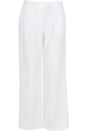 Sud Express Pantalon droit taille haute en lin
