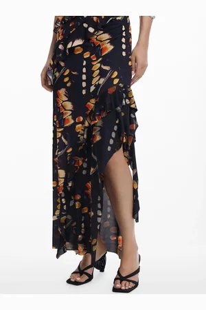 Desigual Jupe longue asymétrique imprimée
