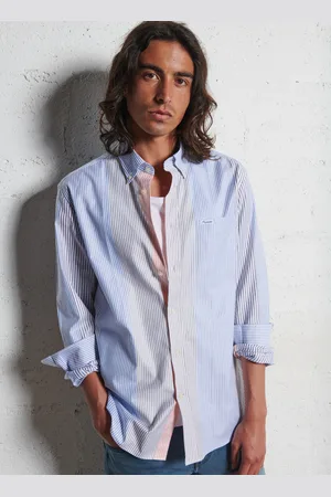 Façonnable Chemise droite rayée en coton