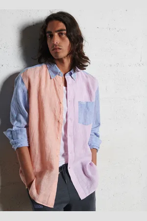 Façonnable Chemise longue rayée en lin