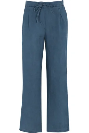 Sud Express Pantalon droit taille haute en lin