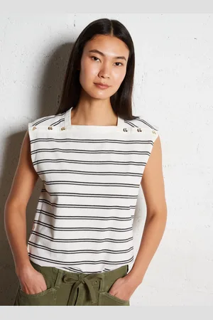 Le Temps des Cerises Tee-shirt col carré en coton