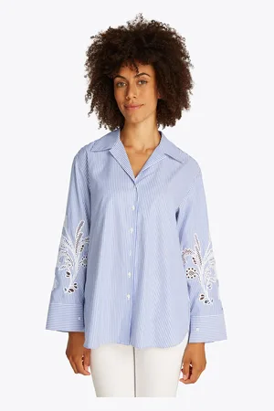 Tommy Hilfiger Chemise rayée à broderies en coton